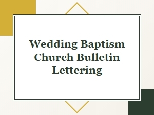 Scriptural Lettering for Church Bulletins